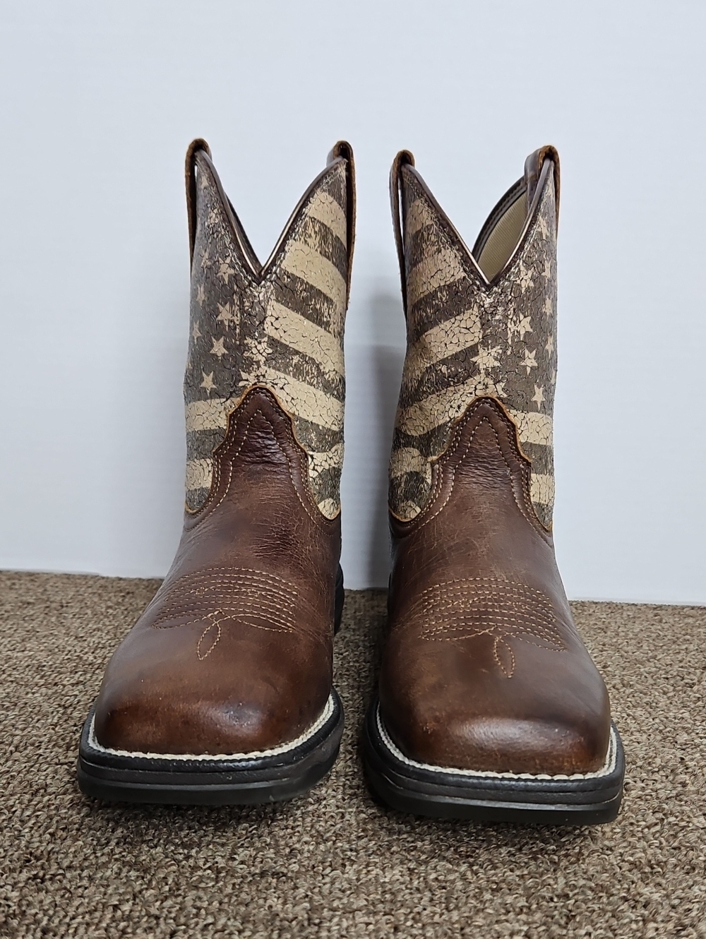 Ariat Anthem Shortie Myra Flag Brown Leather Boots Sz 8 (C Width) - Picture 2 of 10